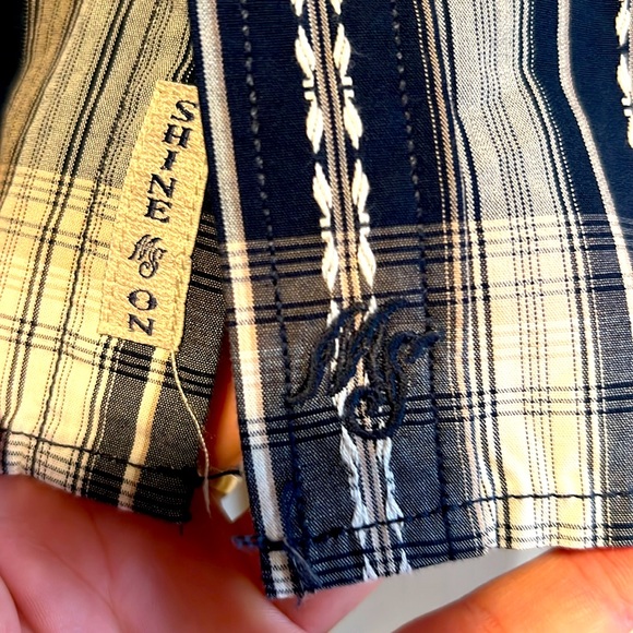 🍻🍺🍻 MOON SHINE SPIRIT PLAID PEARL SNAP SHIRT NWT SIZE SMALL🍻🍺🍻 - Picture 8 of 10